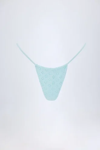 Bosa Bikinihose mit Kordelzug in Broderie Anglaise in Puderblau Bosa Bikinihose mit Kordelzug in Broderie Anglaise in Puderblau