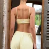 Bralette mit quadratischem Ausschnitt in Zitrone