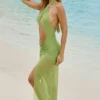 Caicos Cut-Out-Maxikleid mit Neckholder in Olivgrün Caicos Cut-Out-Maxikleid mit Neckholder in Olivgrün