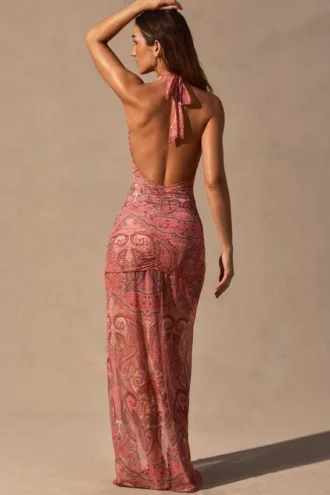 Caicos Cut-Out-Maxikleid mit Neckholder in Paisley-Print