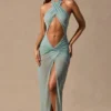 Caicos Cut-Out-Maxikleid mit Neckholder in Seafoam-Grün Caicos Cut-Out-Maxikleid mit Neckholder in Seafoam-Grün