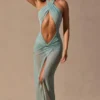 Caicos Cut-Out-Maxikleid mit Neckholder in Seafoam-Grün Caicos Cut-Out-Maxikleid mit Neckholder in Seafoam-Grün