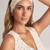 Candy Modal-Stirnband mit Rippenstruktur und Blumenmuster