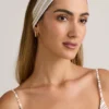 Candy Modal-Stirnband mit Rippmuster in rosa-gelben Streifen