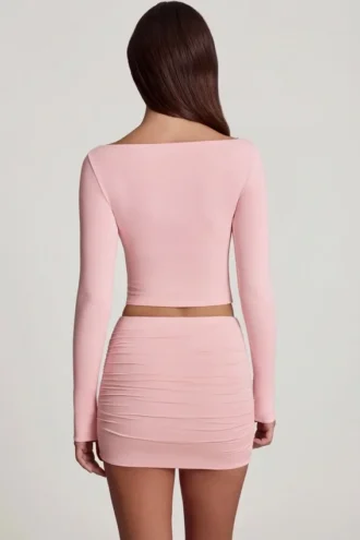 Cali Modal-Minirock mit Rüschen und mittlerer Leibhöhe in Rosa Cali Modal-Minirock mit Rüschen und mittlerer Leibhöhe in Rosa