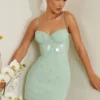 Constance Minikleid mit Verzierungen in Salbei Constance Minikleid mit Verzierungen in Salbei