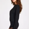 Dara Modal-Jumpsuit mit langen Ärmeln und rückenfreiem Ausschnitt in Schwarz Dara Modal-Jumpsuit mit langen Ärmeln und rückenfreiem Ausschnitt in Schwarz