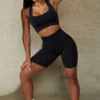 Define Luxe Bikershorts mit hoher Taille in Schwarz
