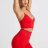 Define Luxe High-Waist Mini Shorts in Red