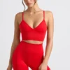 Define Luxe High-Waist Mini Shorts in Red