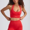 Define Luxe Mini-Shorts in Poppy Red