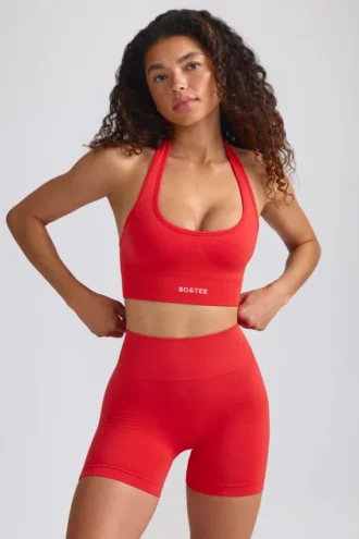 Define Luxe Mini-Shorts in Poppy Red
