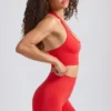 Define Luxe Mini-Shorts in Poppy Red