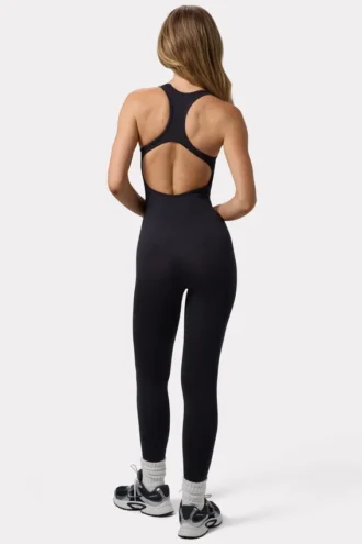 Define Luxe Unitard mit offenem Rücken in Schwarz Define Luxe Unitard mit offenem Rücken in Schwarz