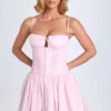 Dorothea Minikleid mit Biesen und Raffungen in Blush