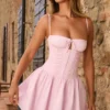 Dorothea Minikleid mit Biesen und Raffungen in Blush