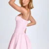 Dorothea Minikleid mit Biesen und Raffungen in Blush