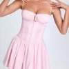 Dorothea Minikleid mit Biesen und Raffungen in Blush
