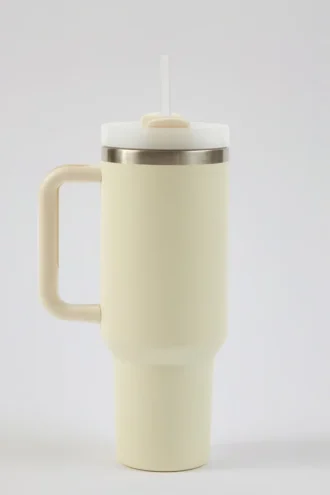 Edelstahl-Trinkflasche in Creme