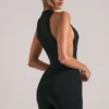 Elin Romper mit hohem Ausschnitt in Schwarz