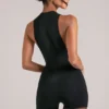 Elin Romper mit hohem Ausschnitt in Schwarz
