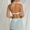 Elvire Sarong mit seitlichem Bindeband in Aquablau