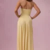 Evelina Jersey-Trägerloses Abendkleid in Buttergelb Evelina Jersey-Trägerloses Abendkleid in Buttergelb