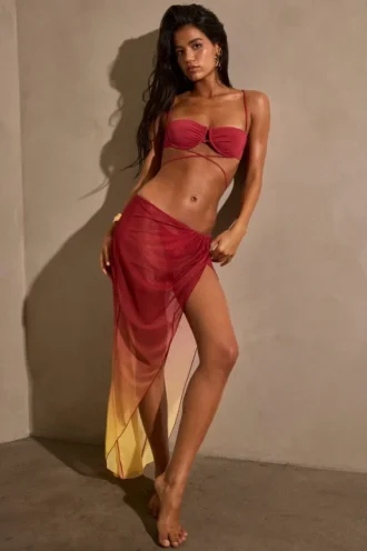 Gelato Midi-Sarong mit Rüschen in Gelb Multi Gelato Midi-Sarong mit Rüschen in Gelb Multi