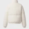 Gesteppte Pufferjacke aus Cord in Elfenbein