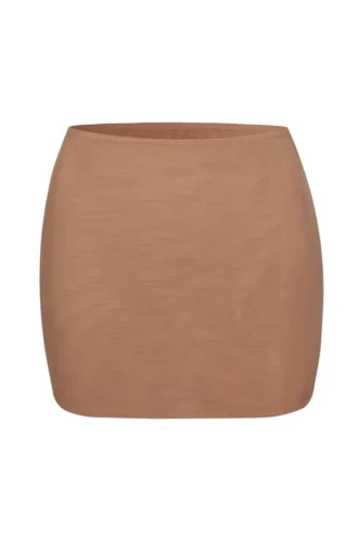 Intimates Soft Mesh Low-Rise Micro Mini Slip Rock in Honey