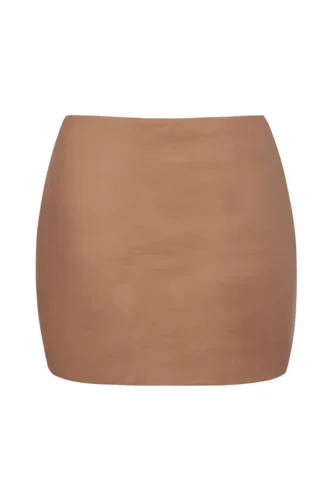 Intimates Soft Mesh Low-Rise Micro Mini Slip Rock in Honey