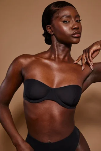 Intimates Soft Mesh trägerloser BH in Schwarz