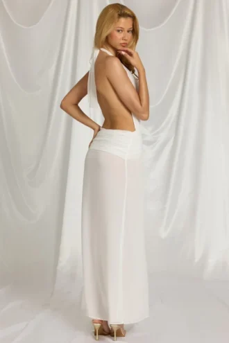 Kaeli Maxikleid mit Neckholder in Weiß
