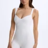 Kaia Modal-Unitard mit Herzausschnitt in Weiß