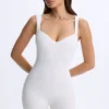 Kaia Modal-Unitard mit Herzausschnitt in Weiß