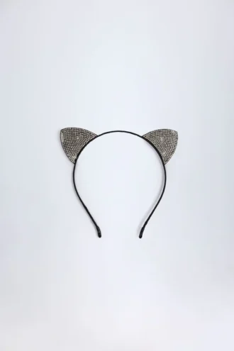 Kitty Cat Ears Stirnband in Schwarz