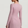 Ksenia A-Linie Minikleid mit Nadelstreifen in Mauve Ksenia A-Linie Minikleid mit Nadelstreifen in Mauve