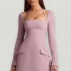 Ksenia A-Linie Minikleid mit Nadelstreifen in Mauve Ksenia A-Linie Minikleid mit Nadelstreifen in Mauve
