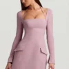 Ksenia A-Linie Minikleid mit Nadelstreifen in Mauve Ksenia A-Linie Minikleid mit Nadelstreifen in Mauve