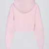 Kurzer Hoodie aus weichem Strick mit Reißverschluss in zartem Rosa Kurzer Hoodie aus weichem Strick mit Reißverschluss in zartem Rosa