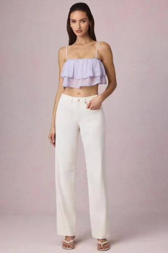 Bobbi Mid-Rise Barrel-Leg Jeans in Ecru-Waschung