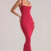 Landen Halterneck Midaxi-Kleid in Kirschrot Landen Halterneck Midaxi-Kleid in Kirschrot
