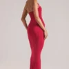 Landen Halterneck Midaxi-Kleid in Kirschrot Landen Halterneck Midaxi-Kleid in Kirschrot
