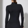 Langarmjacke mit Reißverschluss in Schwarz