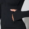Langarmjacke mit Reißverschluss in Schwarz