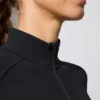 Langarmjacke mit Reißverschluss in Schwarz