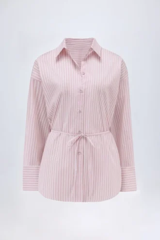Lerici Oversize-Shirt mit rosa Streifen