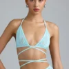 Liberty Bikini-Oberteil mit verzierten Kreuzträgern in Eisblau Liberty Bikini-Oberteil mit verzierten Kreuzträgern in Eisblau