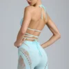 Liberty Bikini-Oberteil mit verzierten Kreuzträgern in Eisblau Liberty Bikini-Oberteil mit verzierten Kreuzträgern in Eisblau
