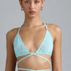 Liberty Bikini-Oberteil mit verzierten Kreuzträgern in Eisblau Liberty Bikini-Oberteil mit verzierten Kreuzträgern in Eisblau